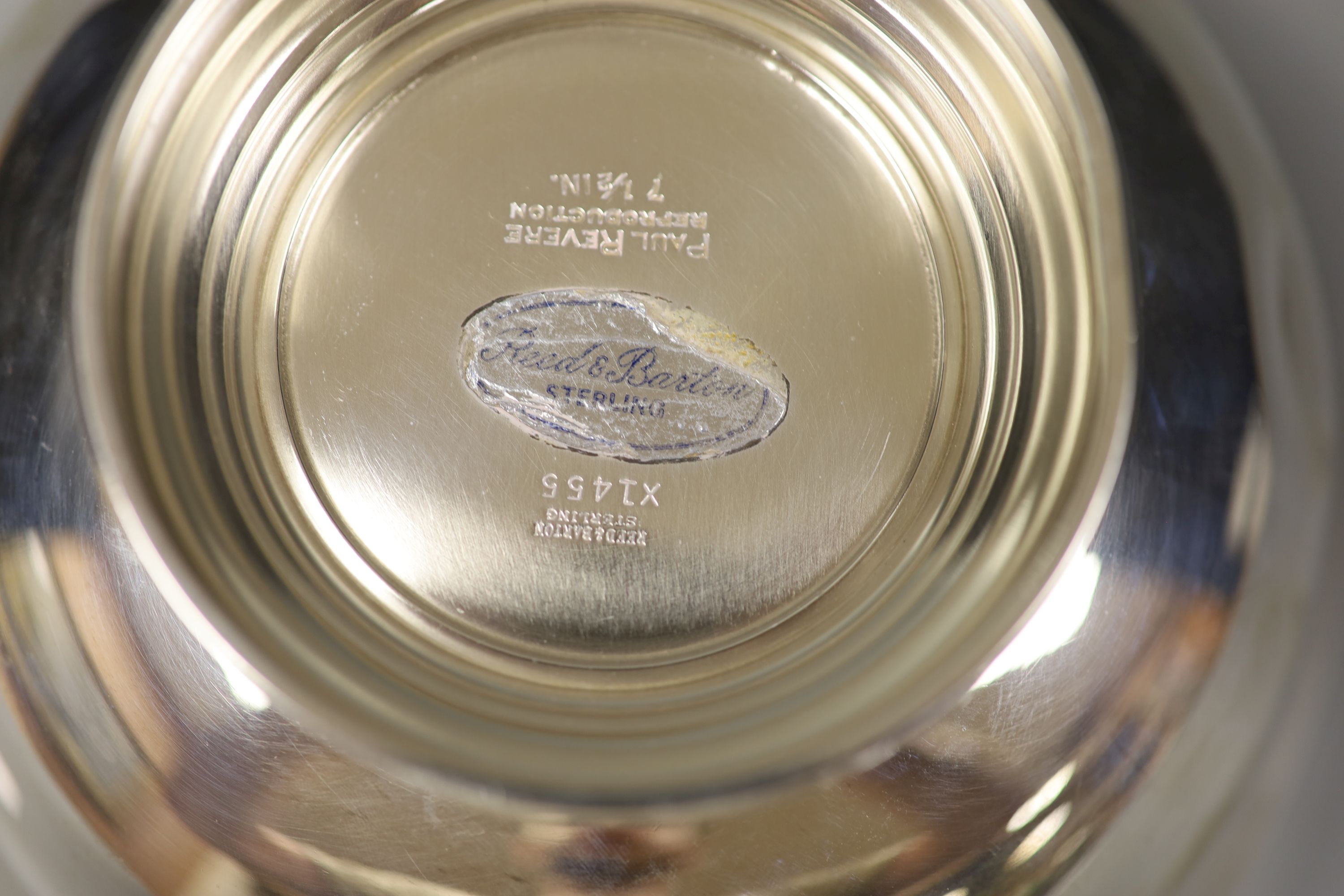 An American Reed & Barton Sterling circular bowl and a similar circular dish